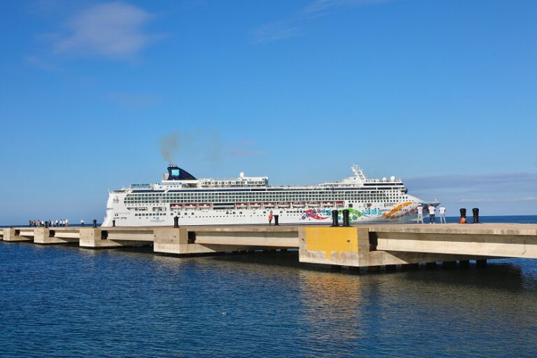 Presidente Abinader inaugura puerto turístico y da recibimiento primer crucero en Pedernales